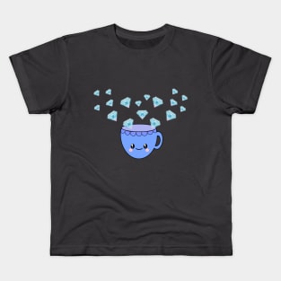 Kawaii Tea Cup and Diamonds Kids T-Shirt